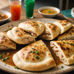 Chicken Naan with Gravy & Soft Drinks